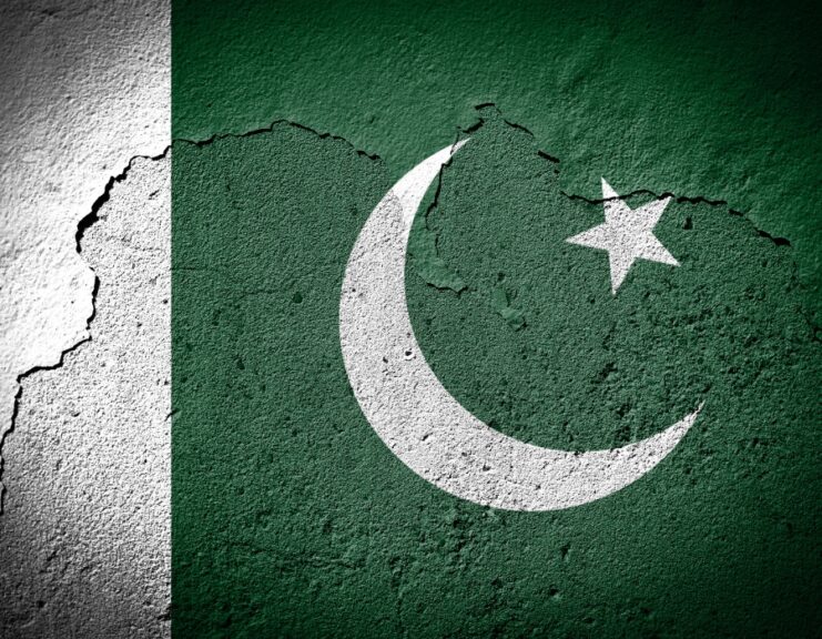 Pakistan flag on wall