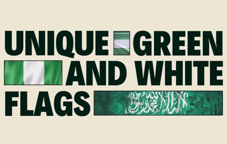 Unique Green and White Flags